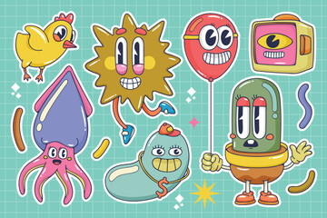 Doodle Flat Trendy Cartoon Element Collection 