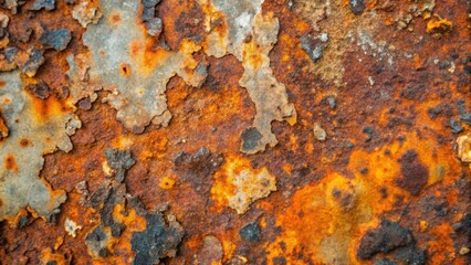 Close-up of a Rusted Metal Surface with Patches of Oxidized Iron