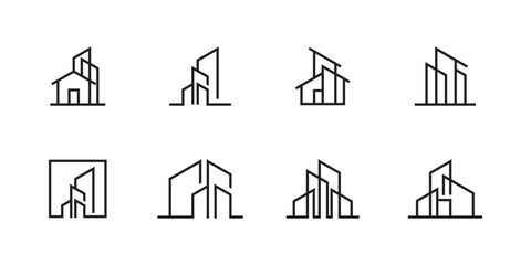 Real estate icon. Building, apartment, architect. Logo symbol design template EPS 10.