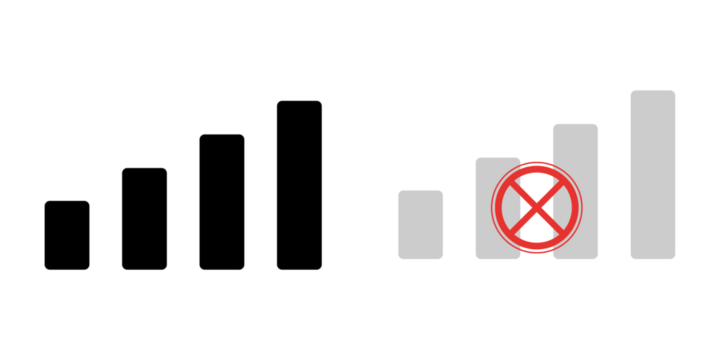 No network sign. Strong network - Powered by Adobe
