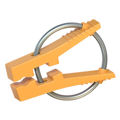 Clothes Peg 3D Icon for hanging laundry
