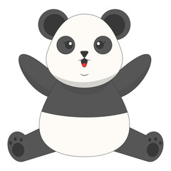 Cartoon Panda Illustration. Cute Animal Pose. Vector Character