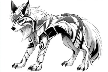 Tribal Wolf Design.