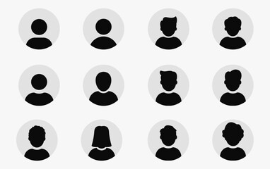 User icon set. Profile and people silhouette. Vector illustration