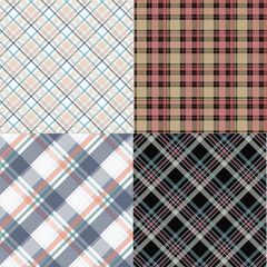 Plaid pattern vector Check fabric texture Seamless textile design for clothes paper 
