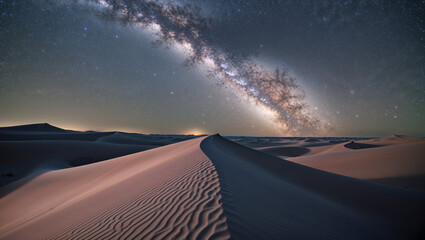 view of a milky way in a desert