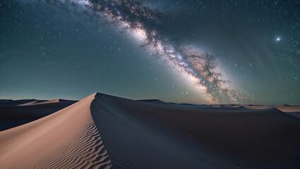 view of a milky way in a desert