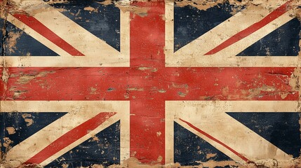Fototapeta premium Vintage Flag wallpaper of United Kingdom