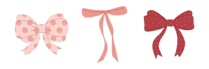 Collection of coquette pink ribbon bows