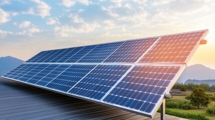 Solar panels on a rooftop harnessing renewable energy in nature.