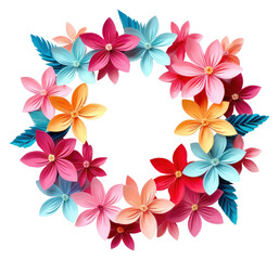 PNG Neon flower wreath plant.