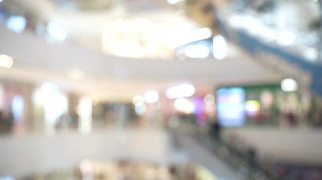 Abstract blur and defocus shopping mall in department store interior for background