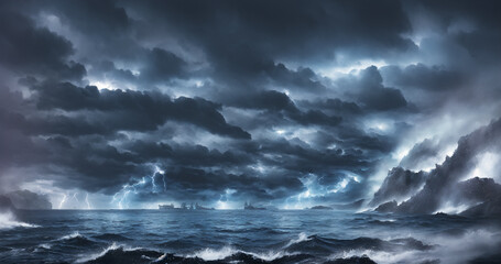 Fototapeta premium storm clouds over the sea