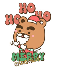 Santa claus bear and Merry Christmas 