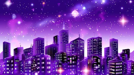 Fototapeta premium And purple stamy night Sky purple galactic background