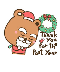 Santa claus bear  and christmas tree