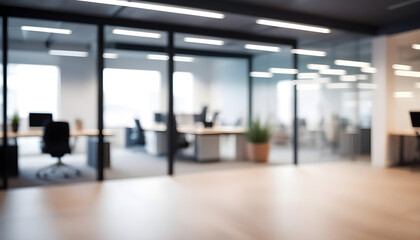 Photo blur background of modern office interior design contemporary workspace for creative business