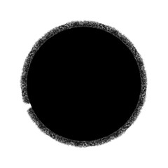 Black grunge round shape. Brush stroke frame element, frame for design. Vector isolated on white background.