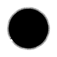 Black grunge round shape. Brush stroke frame element, frame for design. Vector isolated on white background.