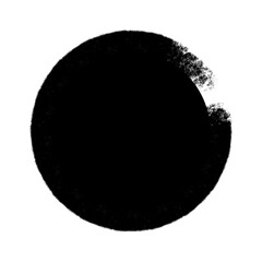 Black grunge round shape. Brush stroke frame element, frame for design. Vector isolated on white background.