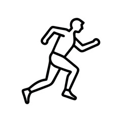 Simple line art illustration of a person running icon. Man doing exercise for healthy lifestyle. Runners continuous line illustration.