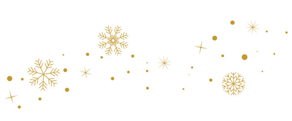 キラキラの金色の雪の結晶