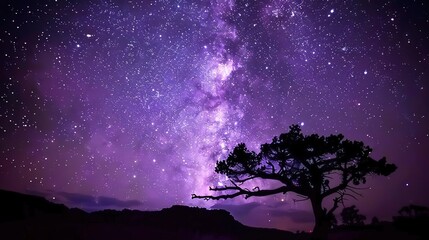 And purple stamy night Sky purple galactic background