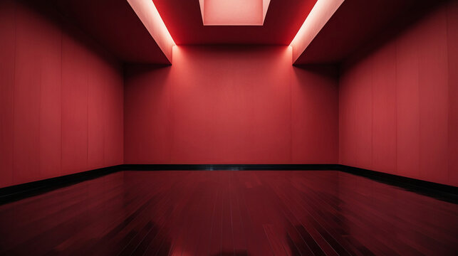 Red empty big room background