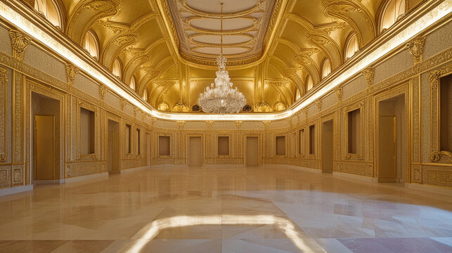 Gold empty big room background