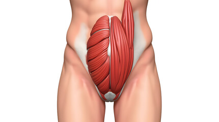 Obraz premium Detailed Anatomical Representation of the Human Pelvic Floor Musculature and Structures for Educational Purposes