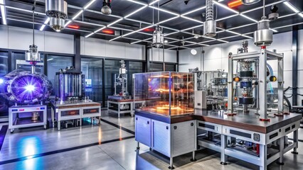 Fototapeta premium A modern laboratory or research facility with intricate machinery and equipment.