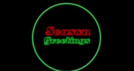 Image of season greetings text over light circle © vectorfusionart