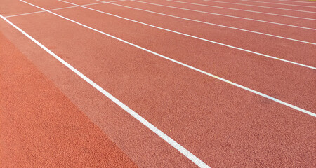 Fototapeta premium Running track and field straight white lines
