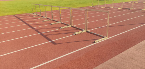 Running track for race competition in stadium