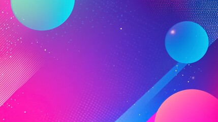 Naklejka premium Retro 80s Gradient Background with Neon Pink and Blue Circles - Joyful Vibe