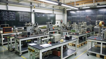 A Laboratory Filled with Complex Equipment and Machines