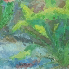 Oil paintings and various flowers, marine creatures, mice, goldfish, mushrooms, roses, peonies, and bright moon in the sky