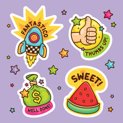 Sticker Text Balloon Hand Drawn Doodle Element Vector Collection 