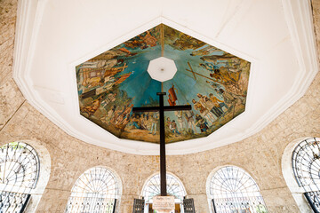 Magellan's Cross Inside a Historic Chapel in Cebu, Philippines
