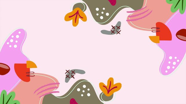 vibrant abstract design with modern geometric patterns and organic shapes seamless 4k video background motion pop art design