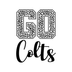 Go Colts Vector Design on White Background