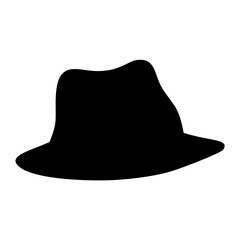 Retro hat silhouette. Top hat isolated on white background. Vector illustration
