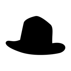 Retro hat silhouette. Top hat isolated on white background. Vector illustration
