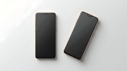 Stylish Modern Smartphones on a Minimalist Surface Capturing the Essence of Technology and Design