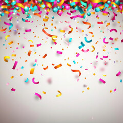Obraz premium Colorful confetti falling with vibrant shapes and festive atmosphere