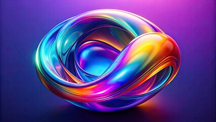 Abstract iridescent shape in vibrant colors, render, abstract, iridescent, shape, vibrant, colors,render, artistic, modern