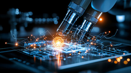 close up of cutting edge medical device in action, showcasing advanced technology and intricate details. scene highlights innovation and precision in medical applications