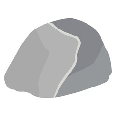 Rock Stone Illustration in Grey Color Design. Isolated on White Background.