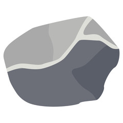 Rock Stone Illustration in Grey Color Design. Isolated on White Background.