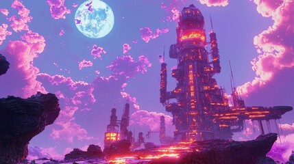 Surreal AI Mystic Tower